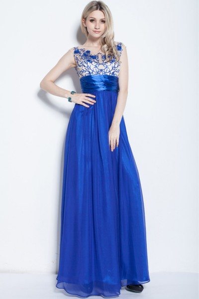 Royal Blue Chiffon Dress