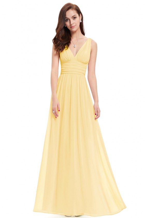 Simple Yellow Chiffon Dress