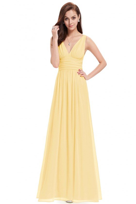 Simple Yellow Long Formal Dresses
